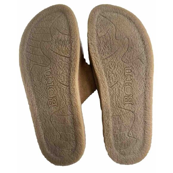 Born Calysta Two-Strap Slide Sandal Leather Brown Womens Size 10 US 42‎ EU - Picture 2 of 4